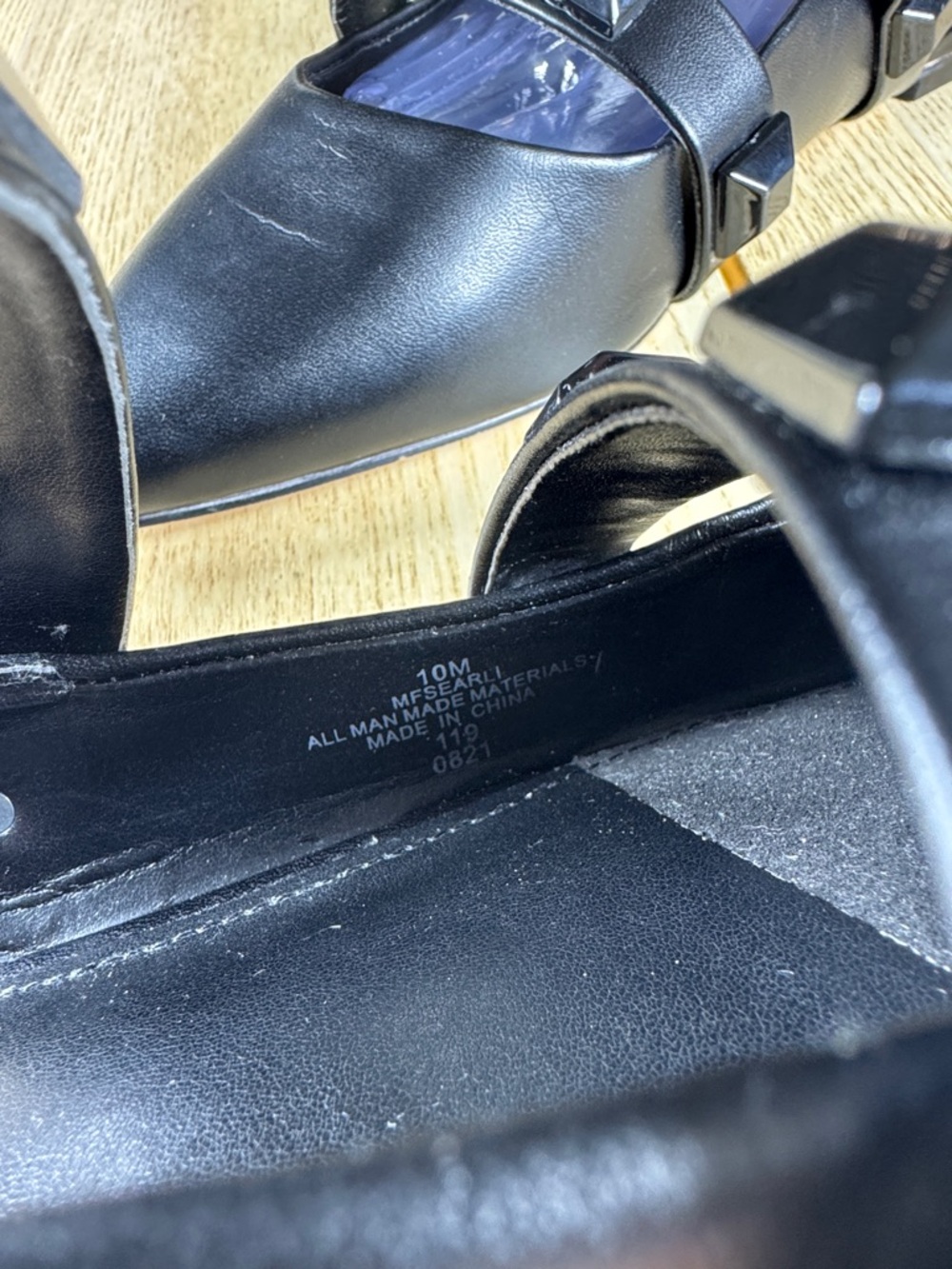 Marc Fisher Black Pointed Leather Stud-Embellished Mule - Picture 12 of 12